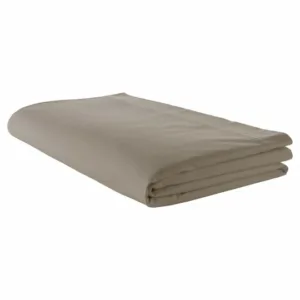 Drap plat En coton de satin 110fils/cm², beige sisal, linge de lit fabriqué en France