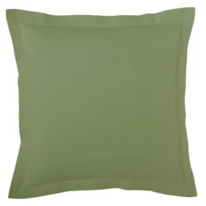 taie d'oreiller couleur vert fougère en coton 57fils