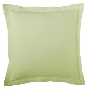 Taie d'oreiller en satin vert TILLEUL 110 fils/cm², fabriqué en France
